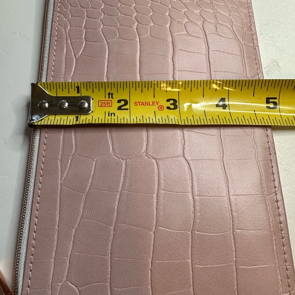 SOLD Jenny Patinkin Pale Pink Pouch Flat Long Zip Wallet-Case Phone Holder 4.75” - Picture 6 of 7